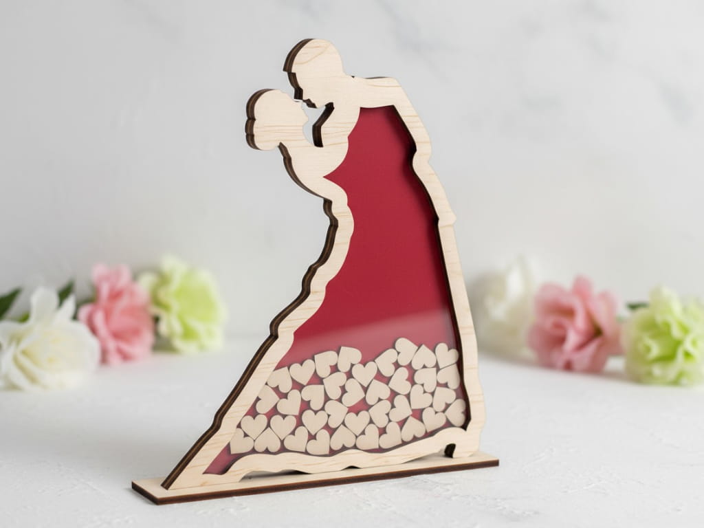 Laser Cut Wooden Wedding Wishes Drop Box