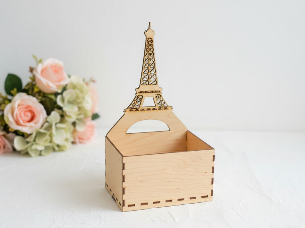 Laser Cut Eiffel Tower Flower Box Table Centerpiece