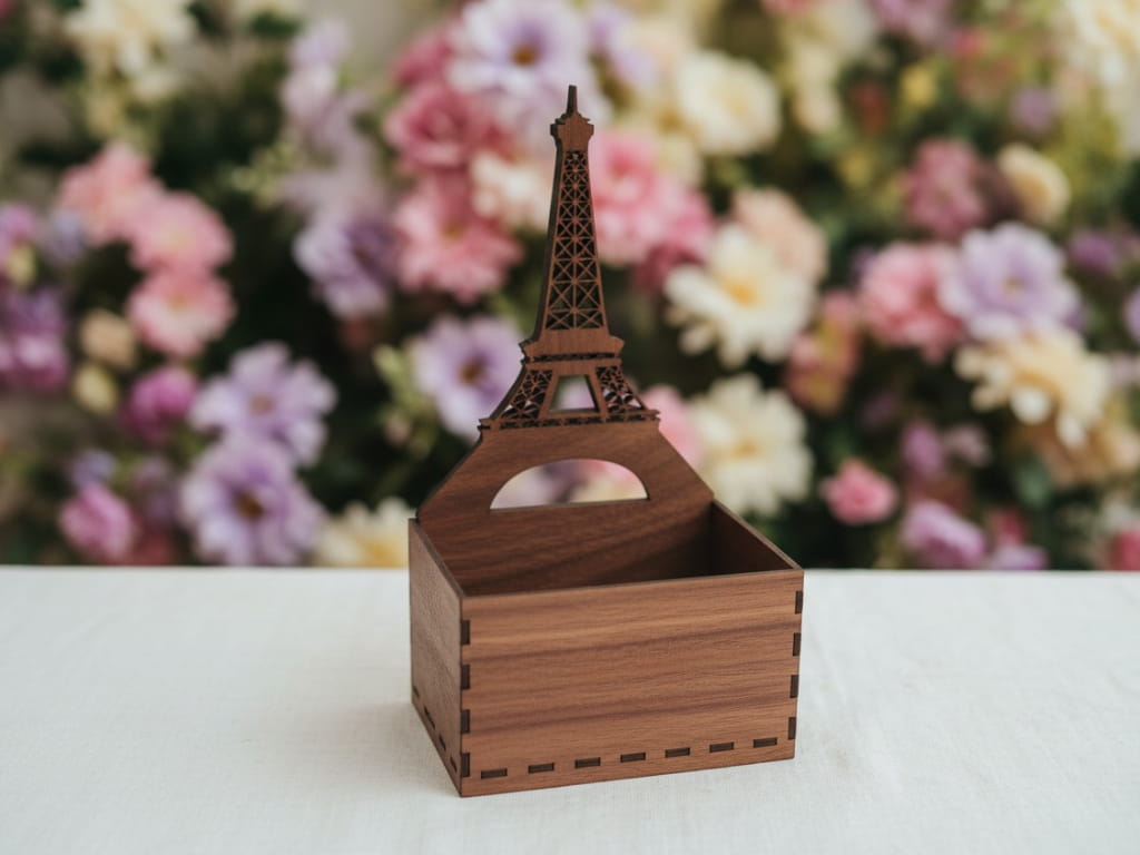 Laser Cut Eiffel Tower Flower Box Table Centerpiece