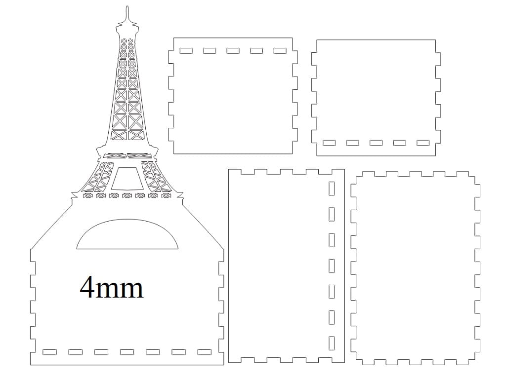 Laser Cut Eiffel Tower Flower Box Table Centerpiece