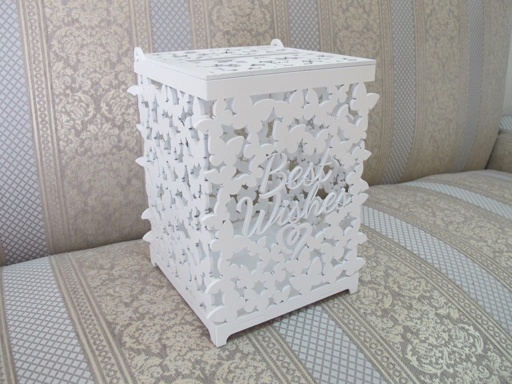 Laser Cut Butterfly Themed Wedding Card Box