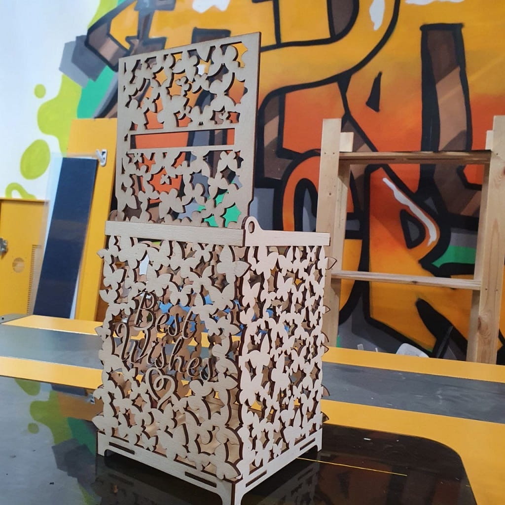Laser Cut Butterfly Themed Wedding Card Box