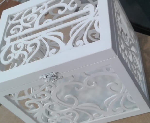 Laser Cut Wooden Decorative Wedding Card Box