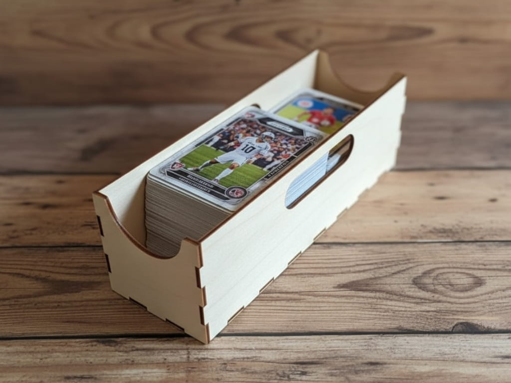 Laser Cut Wooden Trading Sports Card Storage Box