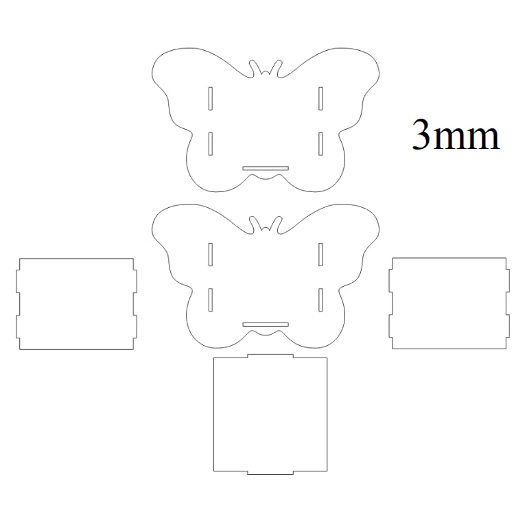 Laser Cut Wooden Butterfly Shaped Candy Box