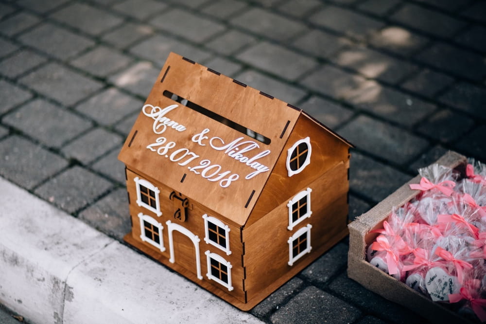 Laser Cut House Shaped Wedding Card Box