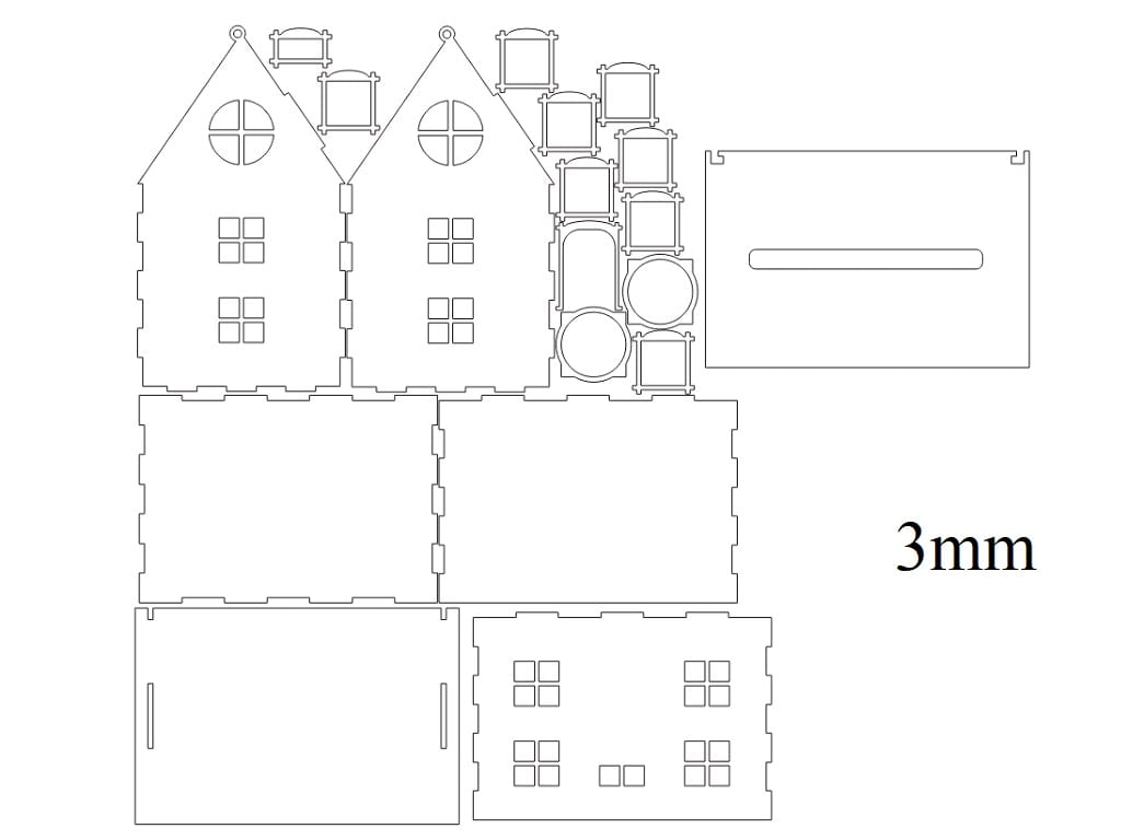 Laser Cut House Wedding Gift Card Holder Box