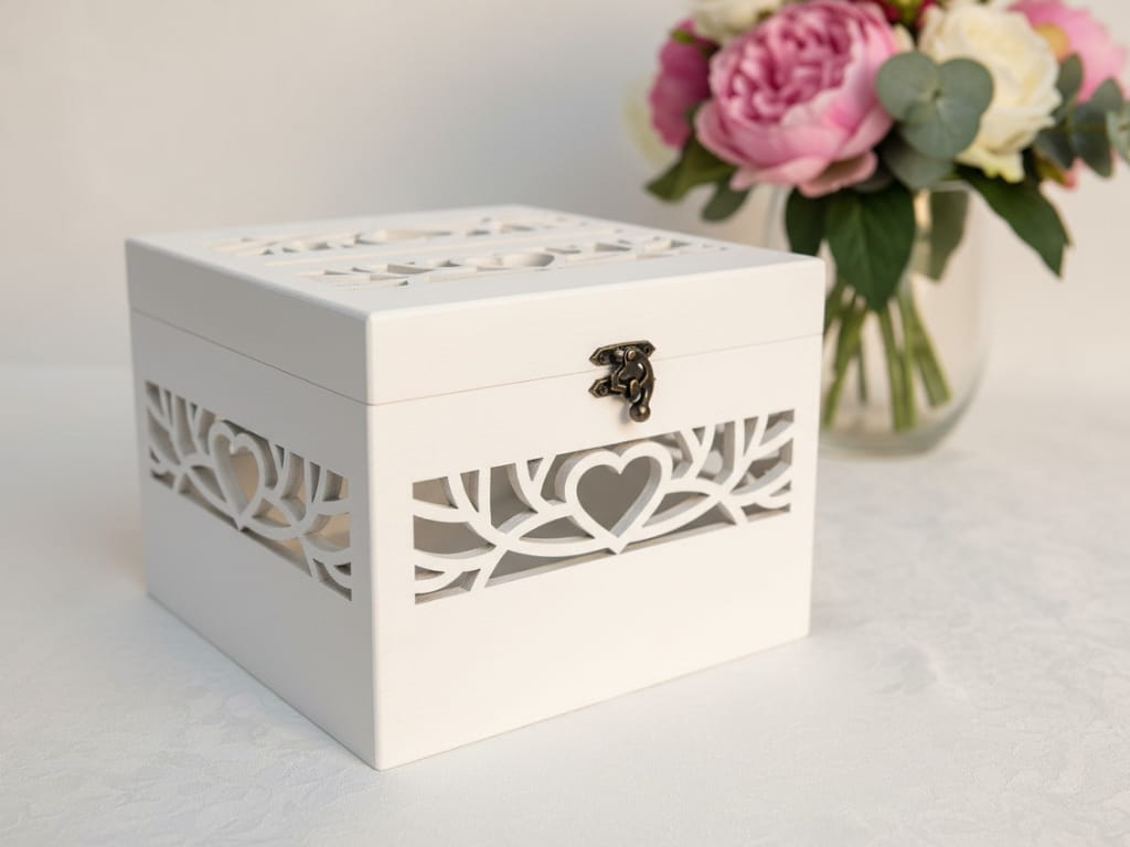 Laser Cut Wooden Wedding Card Box for Reception