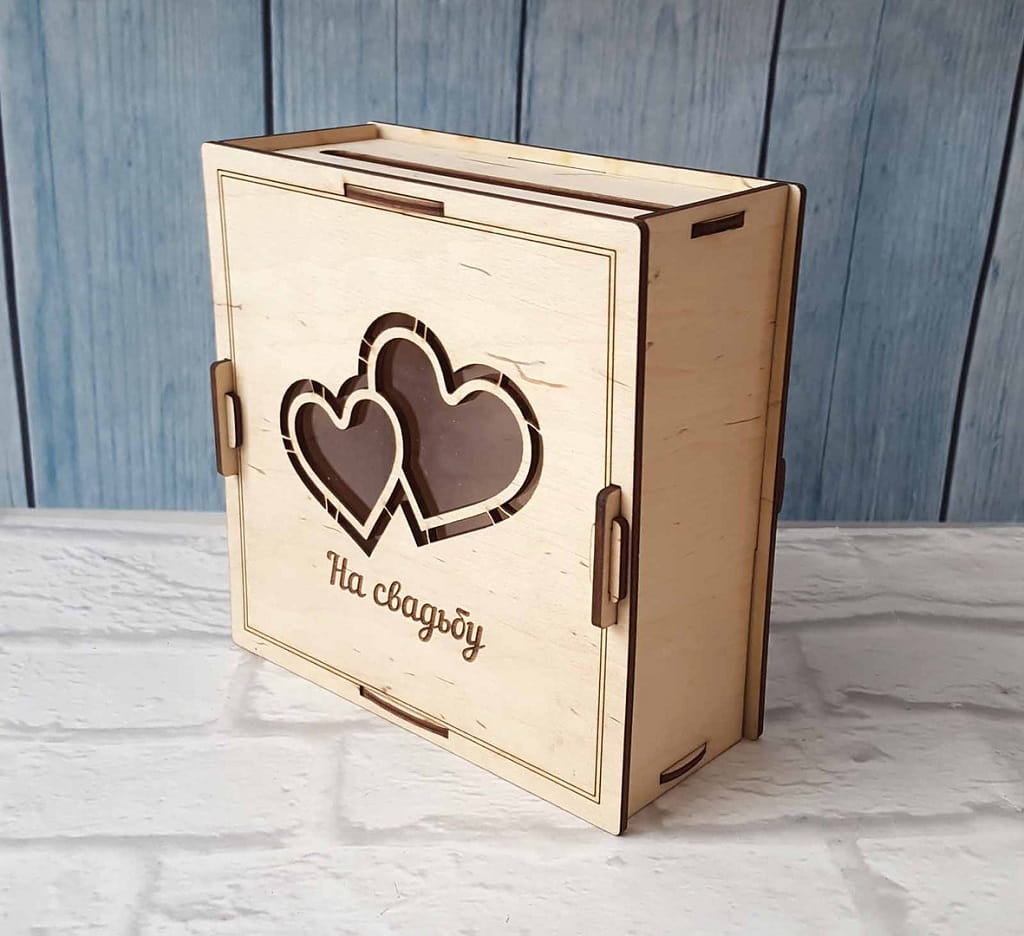 Laser Cut Heart Themed Wedding Card Box