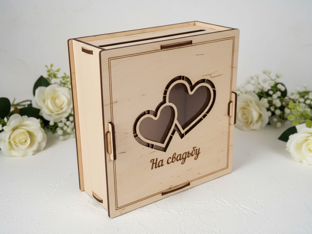 Laser Cut Heart Themed Wedding Card Box