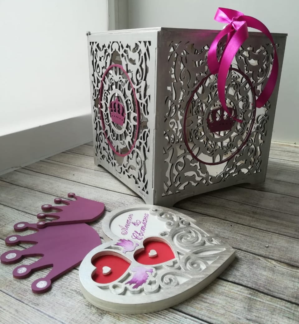 Laser Cut Wedding Card Box and Wedding Ring Tray