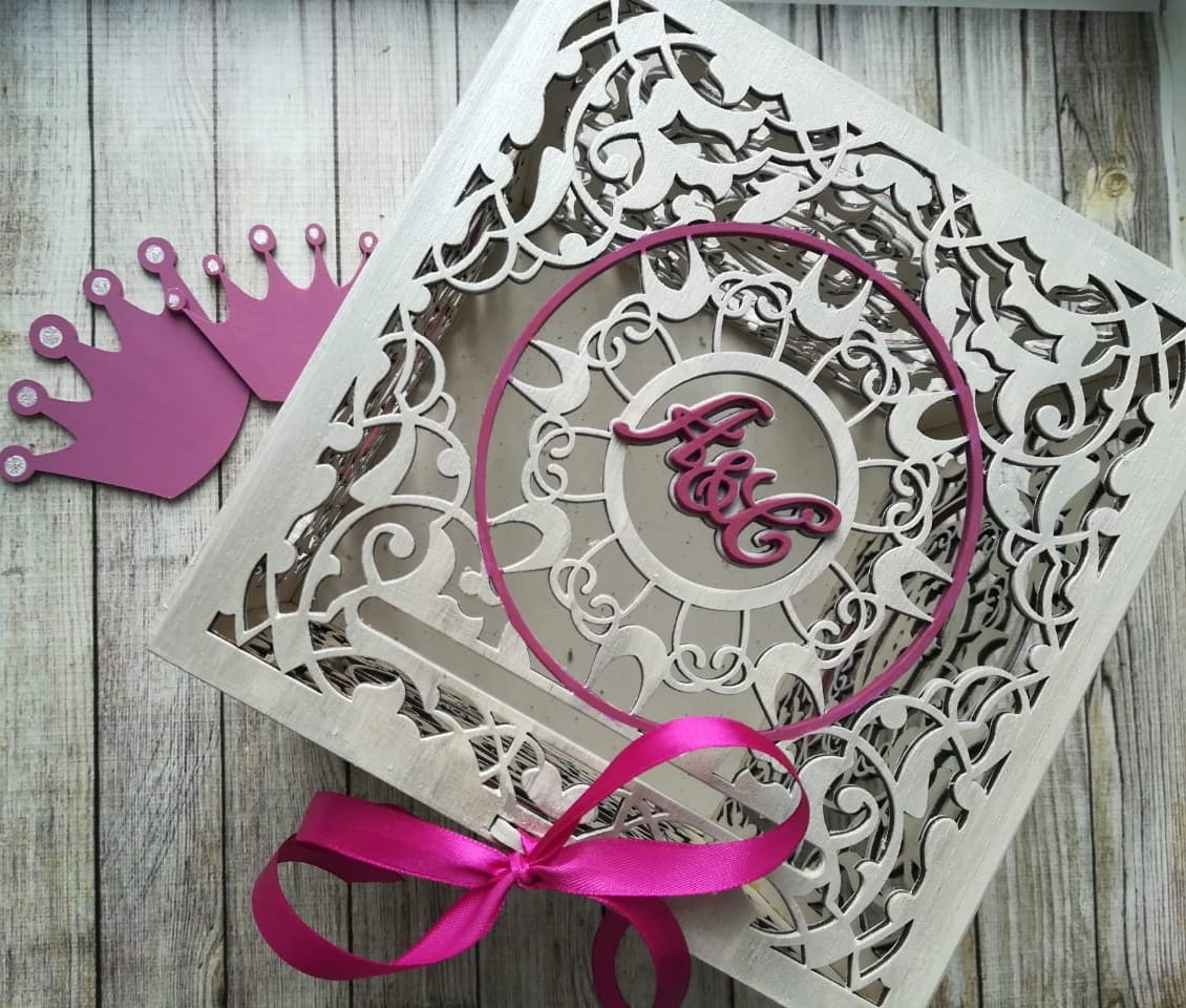 Laser Cut Wedding Card Box and Wedding Ring Tray