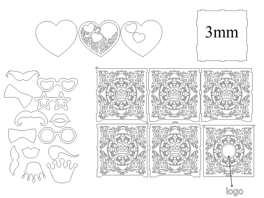 Laser Cut Wedding Card Box and Wedding Ring Tray