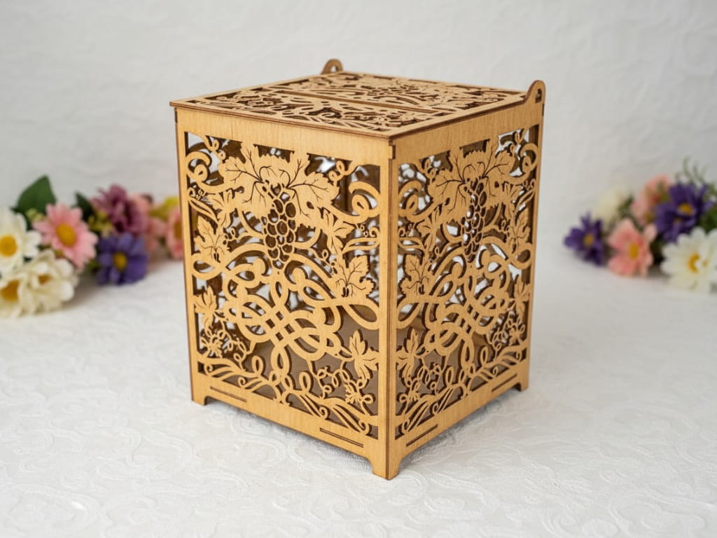 Laser Cut Wedding Card and Money Holder Box