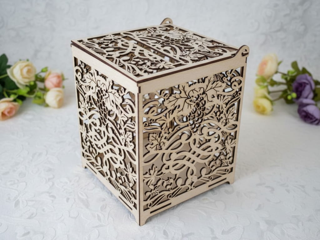 Laser Cut Wedding Card and Money Holder Box