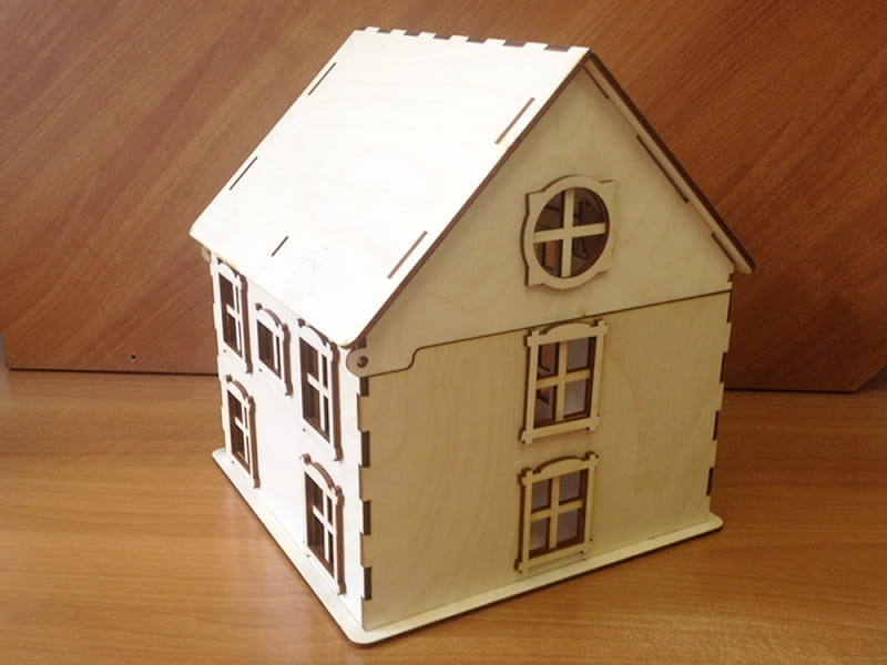 Laser Cut Wooden House Wedding Envelope Box