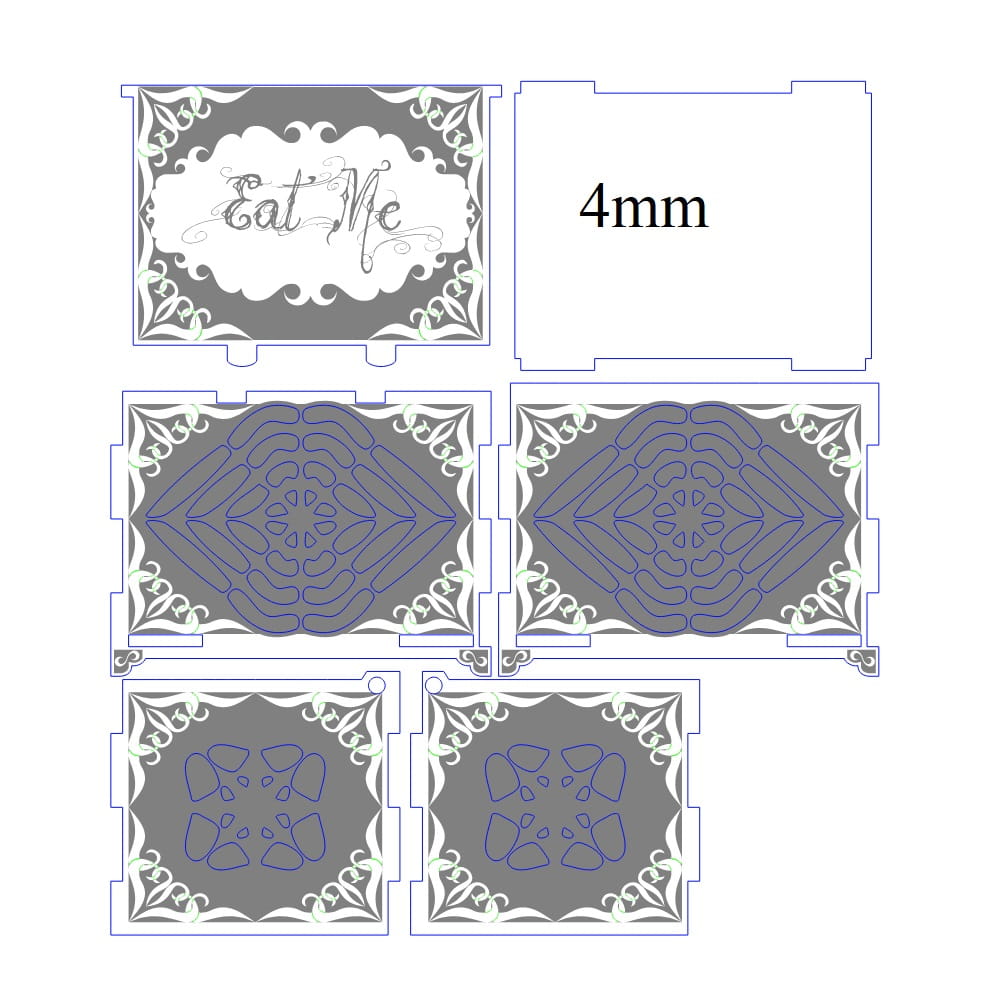 Laser Cut Wooden Cookie Box with Hinged Lid