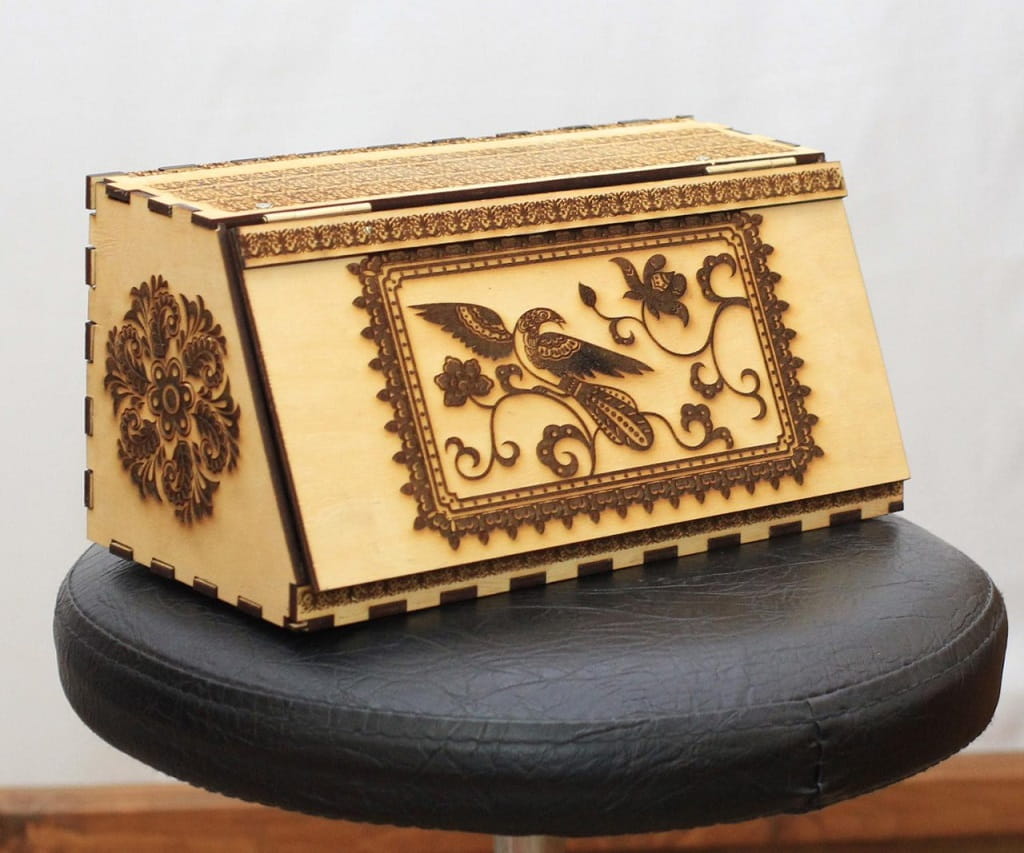 Laser Cut Decorative Wooden Bread Basket
