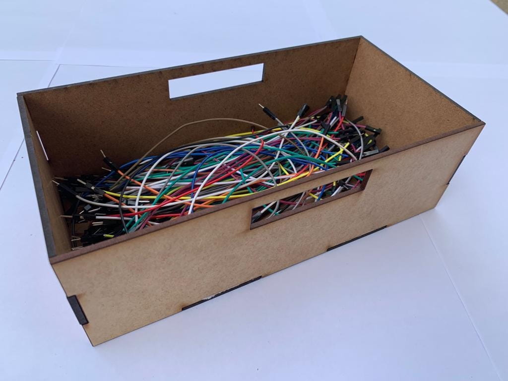 Laser Cut Wooden Storage Box with Handles