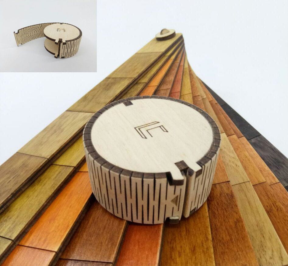 Laser Cut Wooden Earphone Carrying Case Box