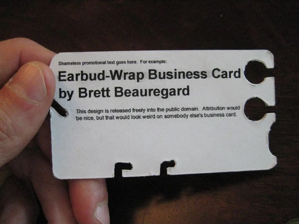 Laser Cut Earbud Wrap Business Card
