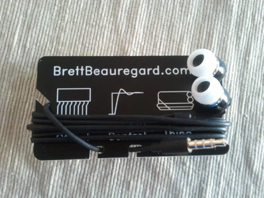 Laser Cut Earbud Wrap Business Card