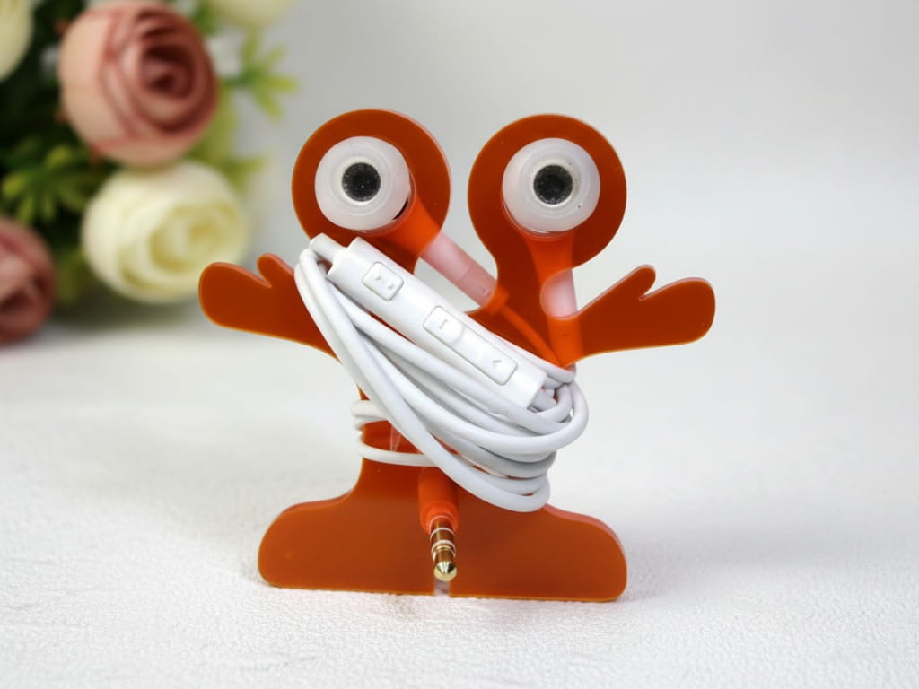 Laser Cut Cute Acrylic Tangle Free Earbud Holder