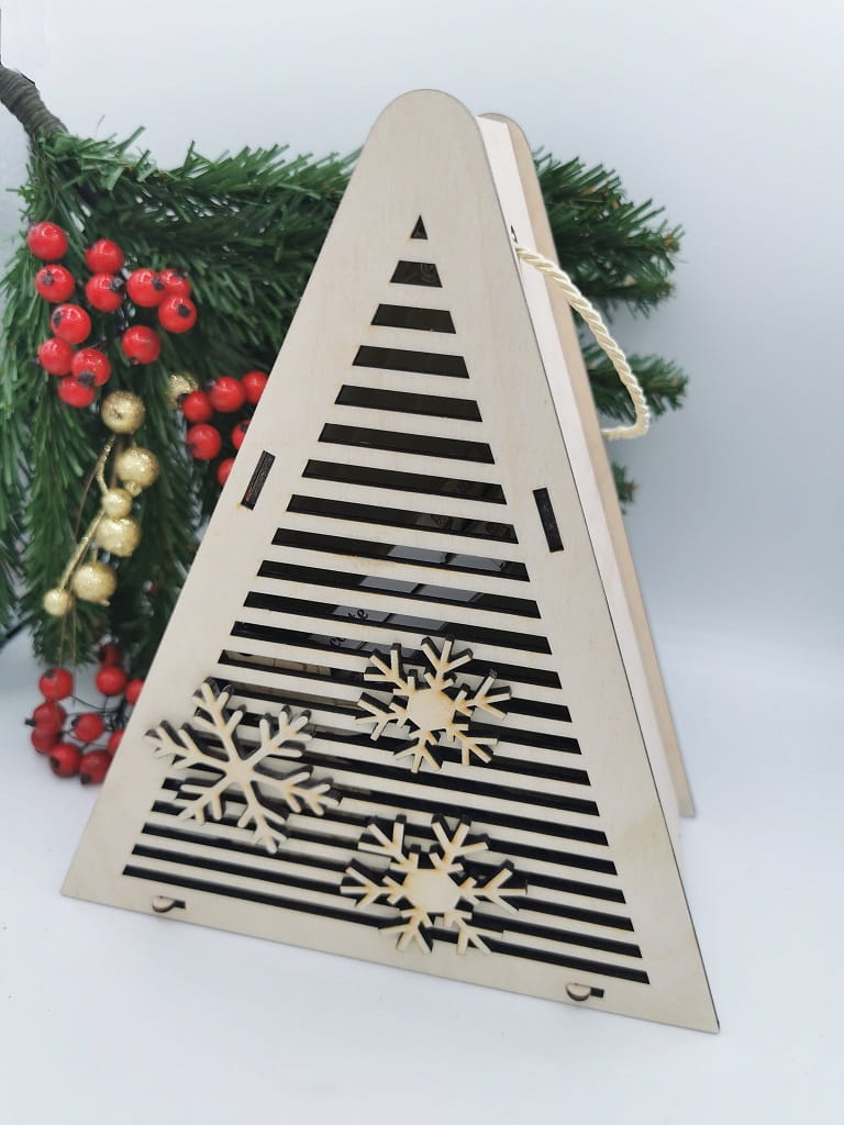 Laser Cut Wooden Christmas Tree Gift Box