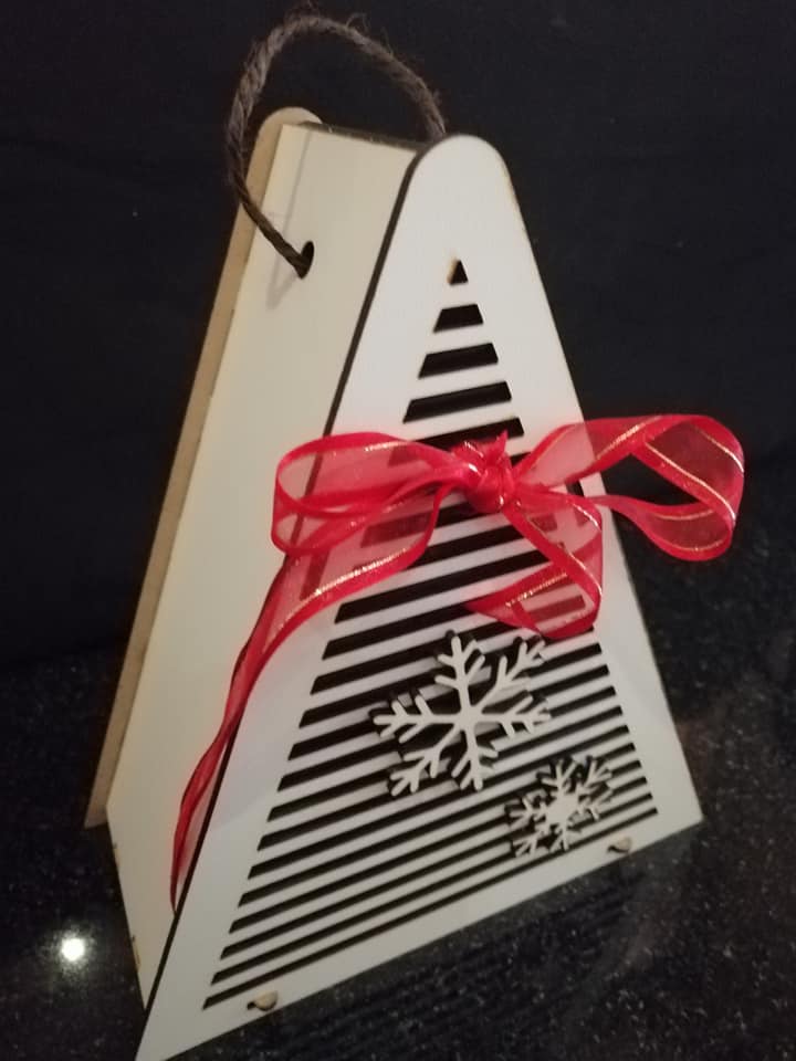 Laser Cut Wooden Christmas Tree Gift Box