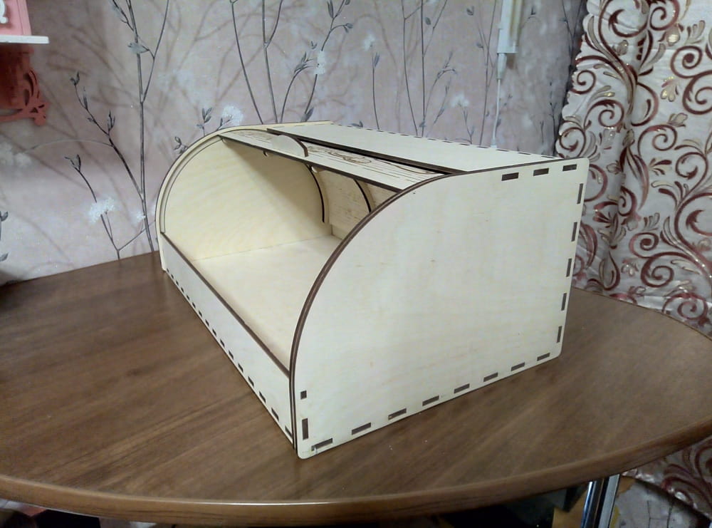 Laser Cut Wooden Kitchen Bread Box