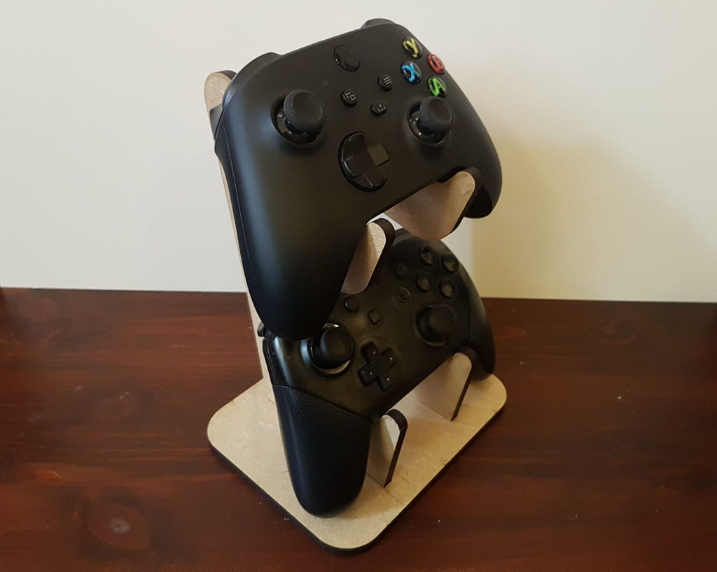 Laser Cut Wooden Xbox 360 Dual Controller Holder