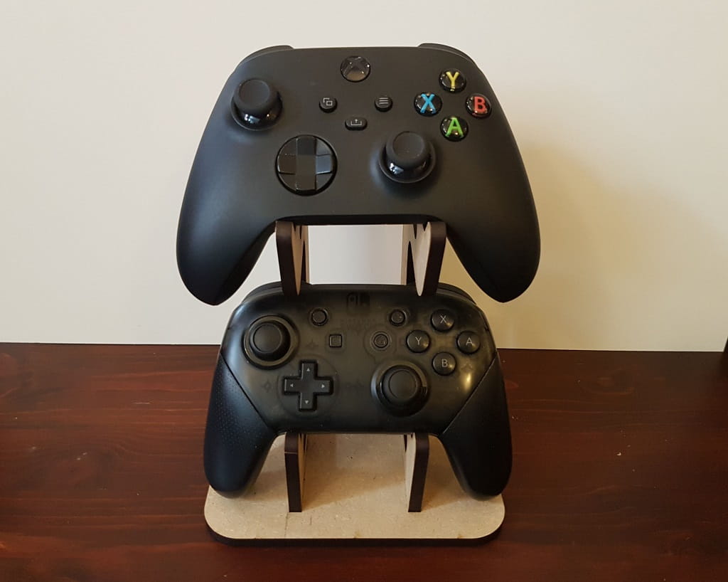 Laser Cut Wooden Switch Pro Dual Controller Holder