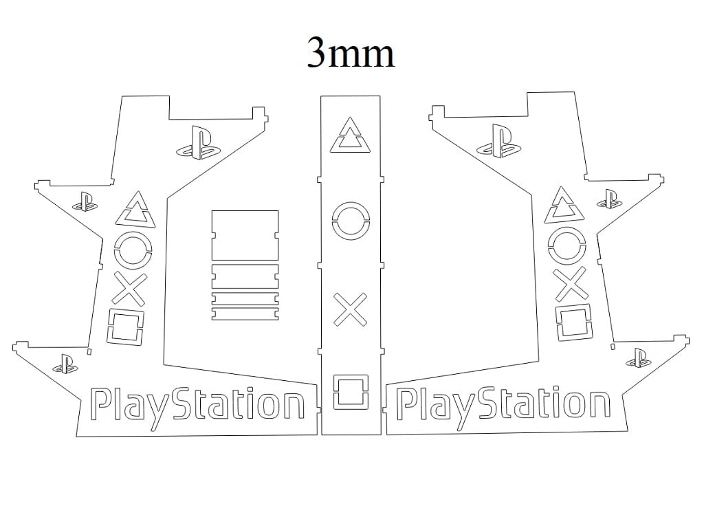 Laser Cut Wooden Stand for Controllers and Headphone