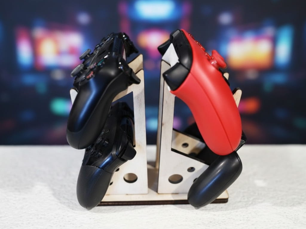 Laser Cut Wooden Multitier Controller Display Stand