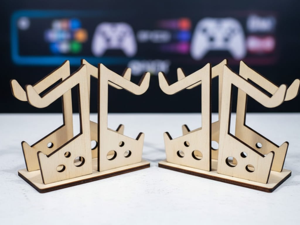 Laser Cut Wooden Multitier Controller Display Stand