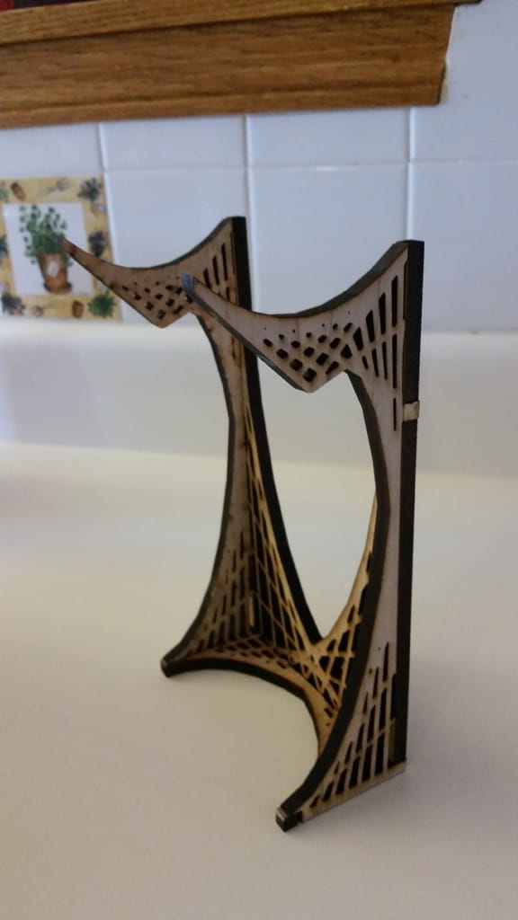 Laser Cut Decorative Wooden Headphone Stand
