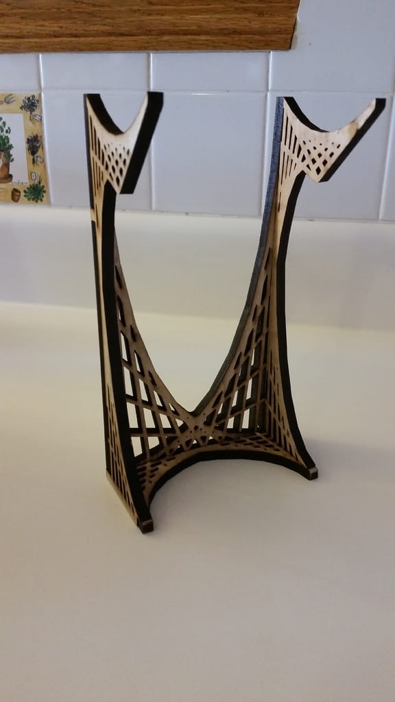Laser Cut Decorative Wooden Headphone Stand
