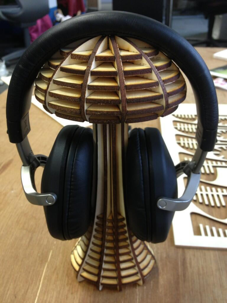 Laser Cut Wooden Mushroom Headphone Holder