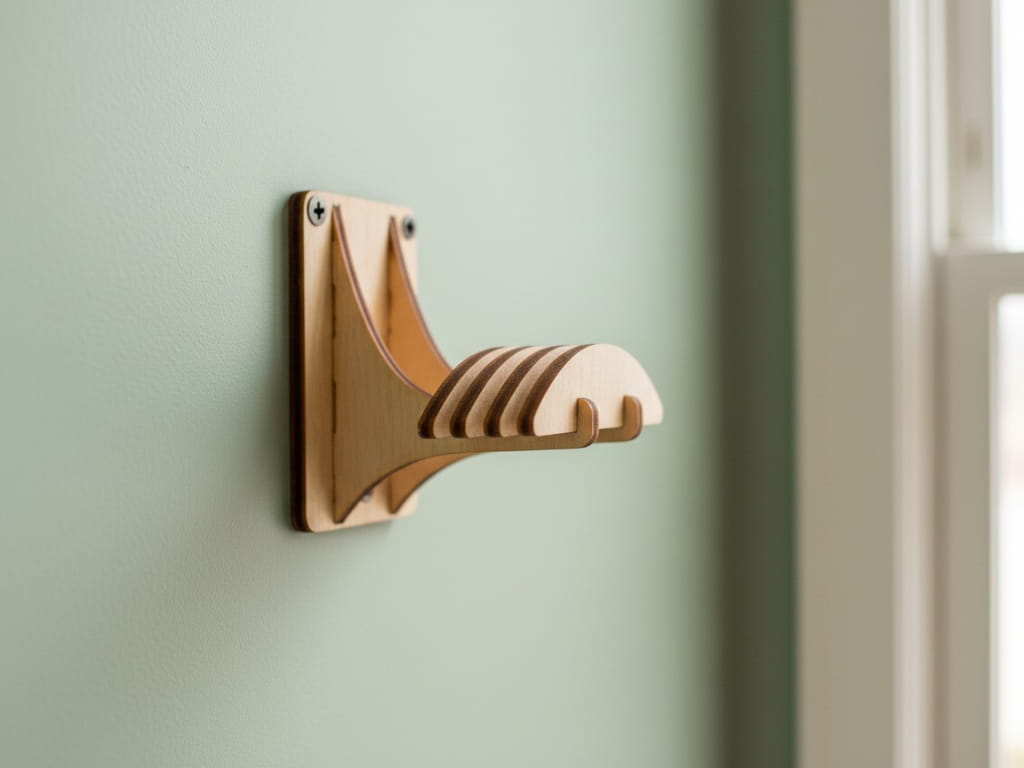 Laser Cut Wooden Wall Mounted Headphone Hanger