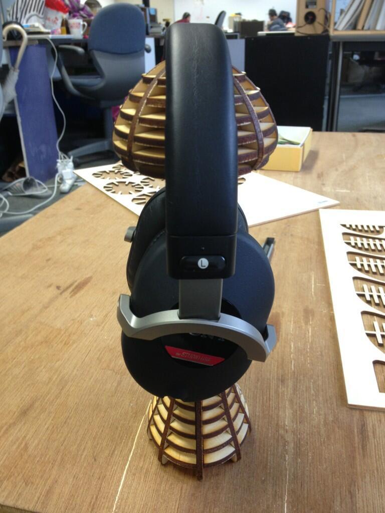 Laser Cut Wooden Mushroom Headphone Stand