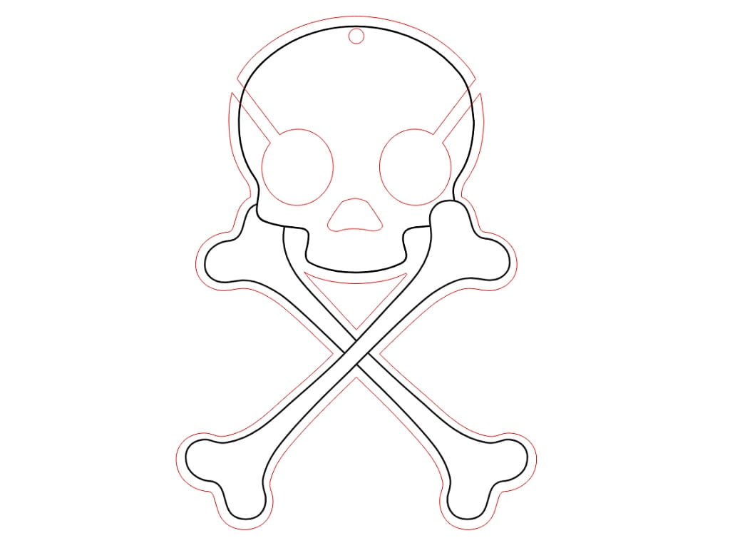 Laser Cut Acrylic Skull and Crossbones Earbud Holder