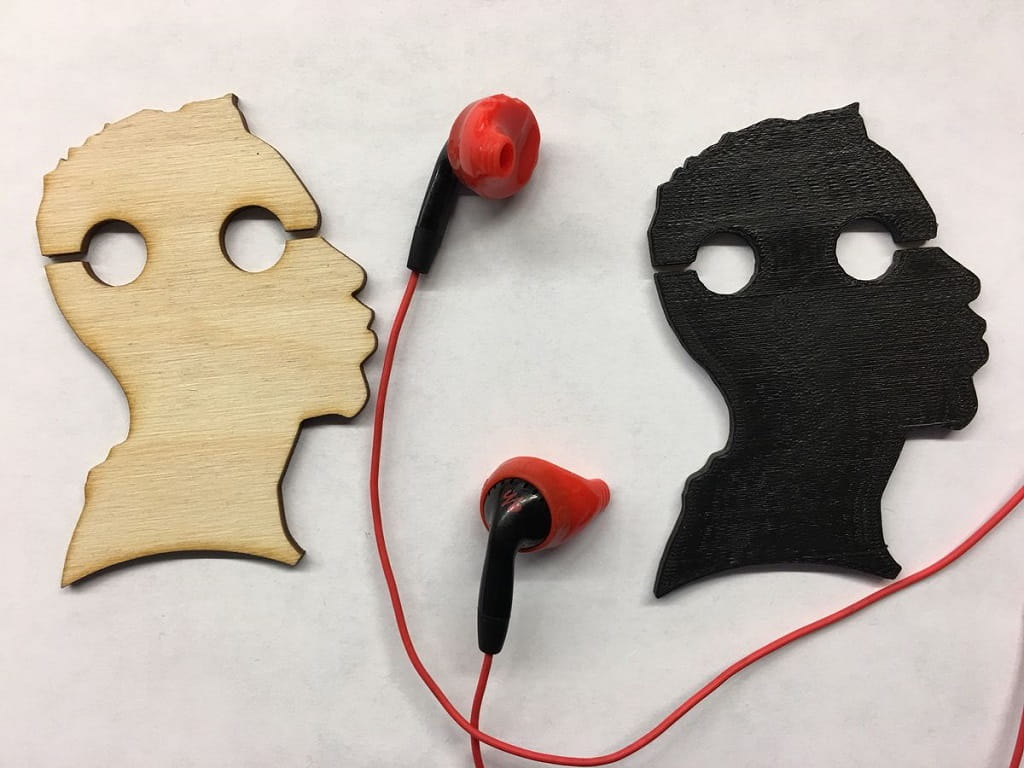 Laser Cut Wooden Headphone Cord Winder Earphone Tidy