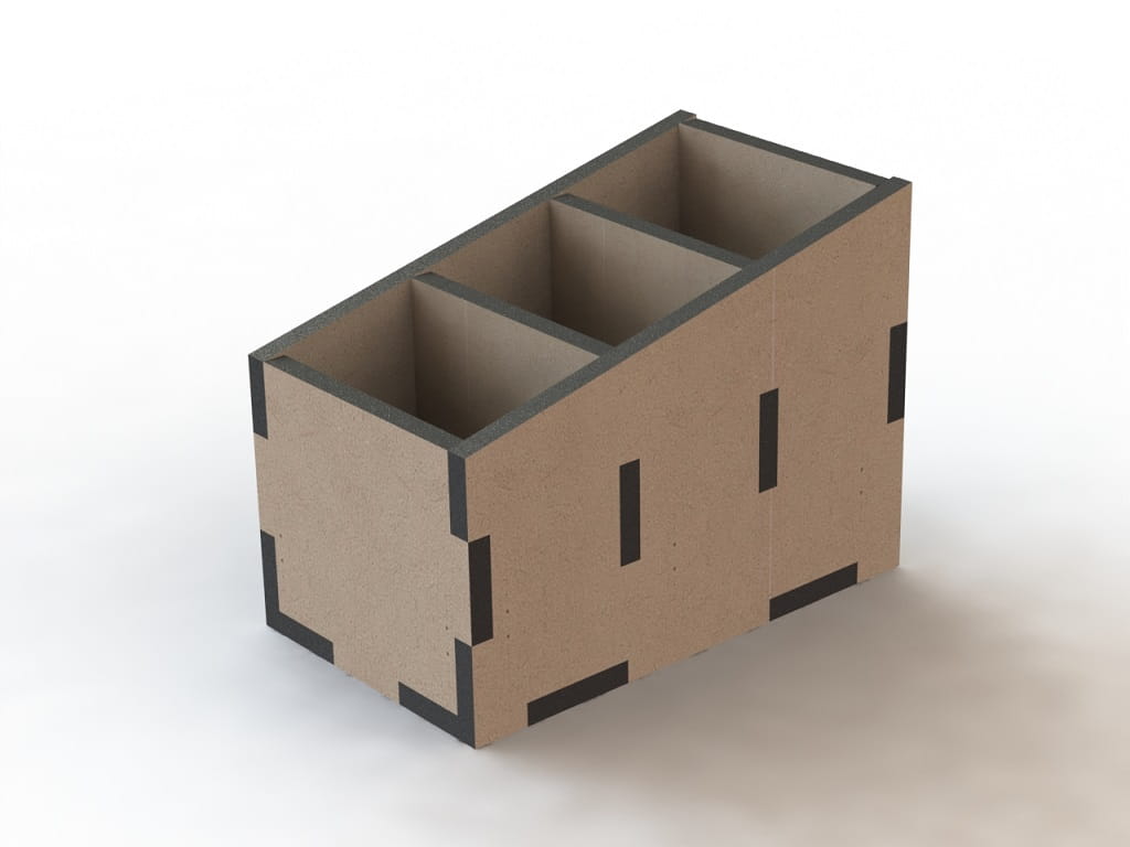 Laser Cut Remote Control Holder with 3 Dividers
