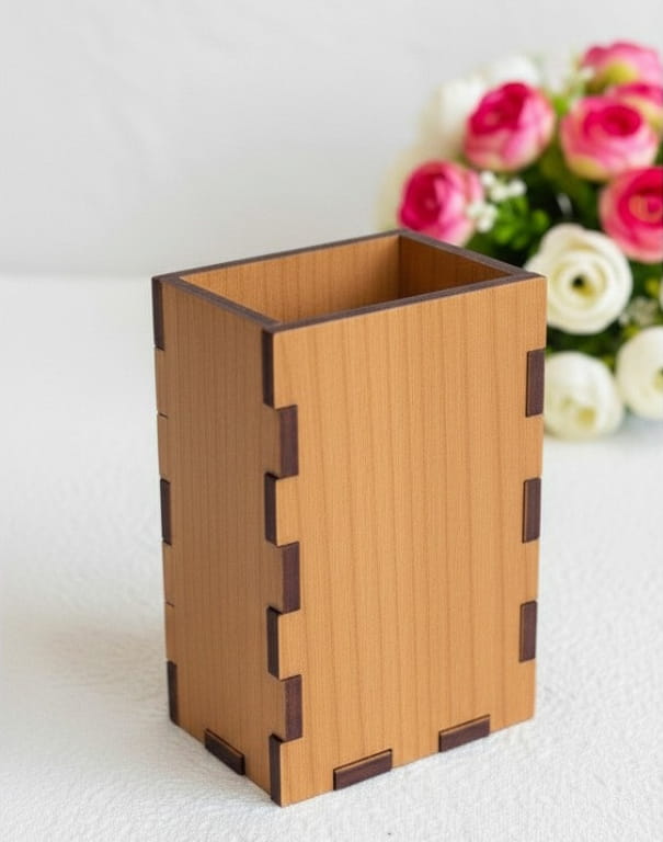 Laser Cut Wooden Desktop Remote Control Holder