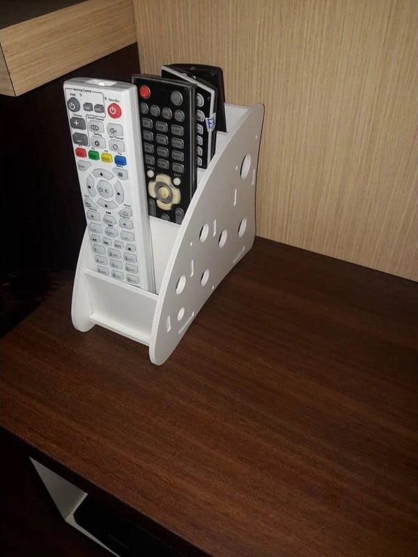 Laser Cut Wooden Remote Control Storage Holder