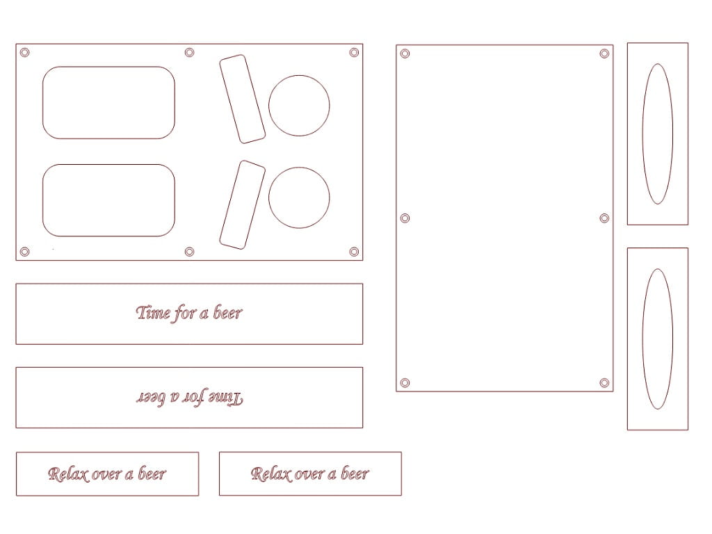 Laser Cut Couch Drink Holder TV Room Refreshment Tray