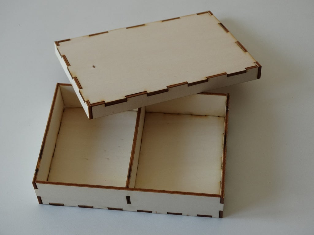 Laser Cut Sorting Box with Lid Wooden Storage Box