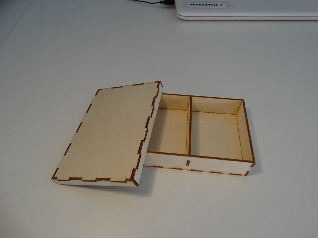 Laser Cut Sorting Box with Lid Wooden Storage Box