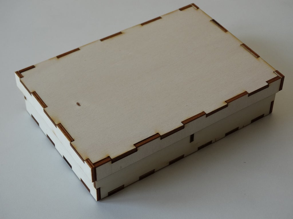 Laser Cut Sorting Box with Lid Wooden Storage Box