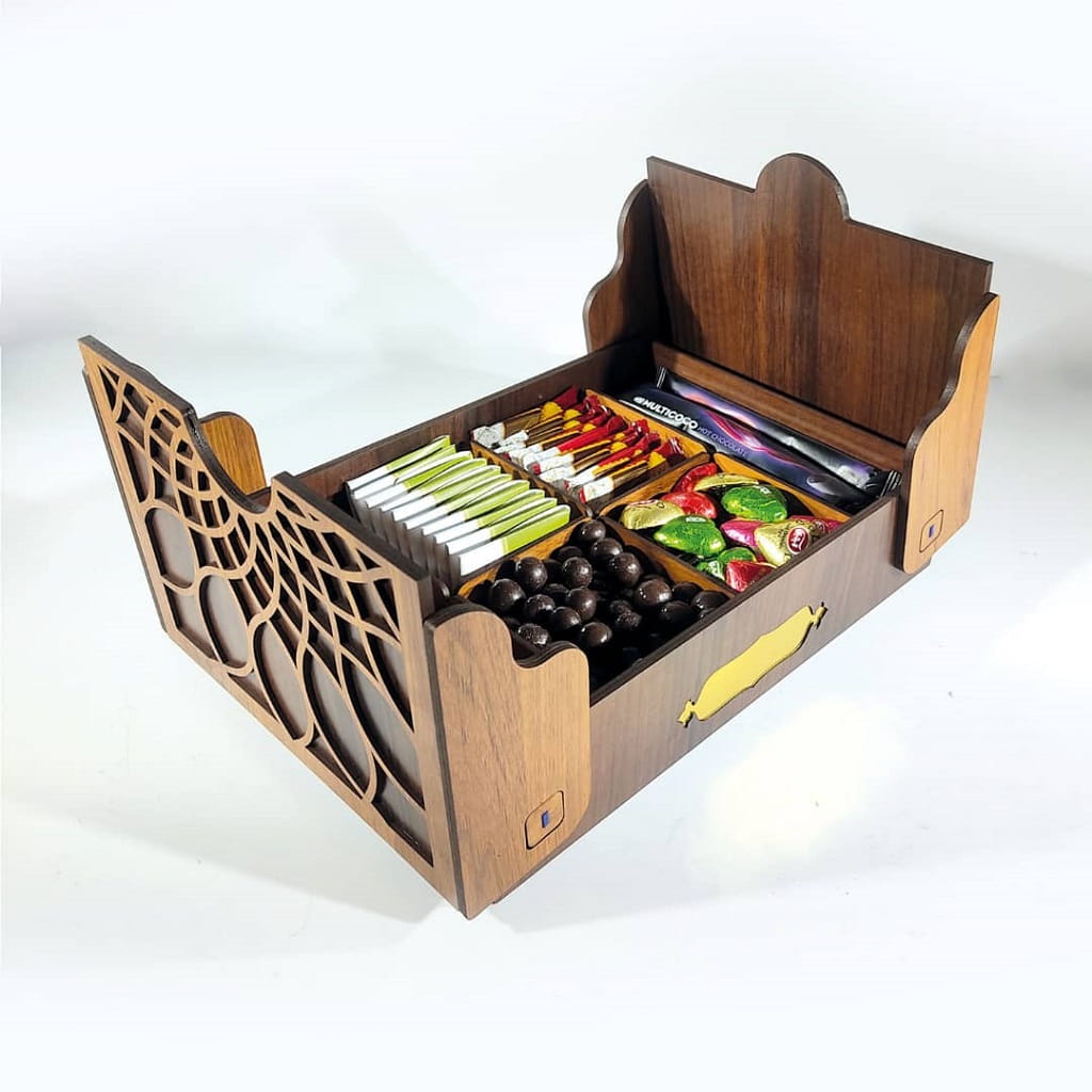 Laser Cut Serving Box Wooden Treat Box